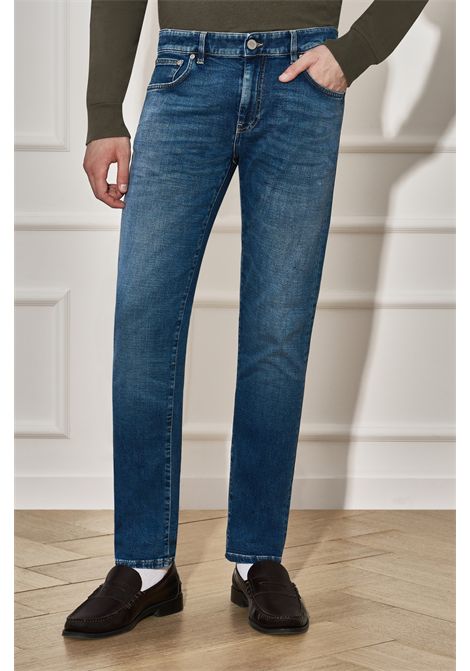 PT Torino Jeans Super Slim Swing in Denim Stretch Blu Medio Uomo PT TORINO | Pantaloni | C5-DP05Z0ML75